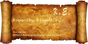 Kopeczky Elemér névjegykártya