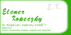 elemer kopeczky business card